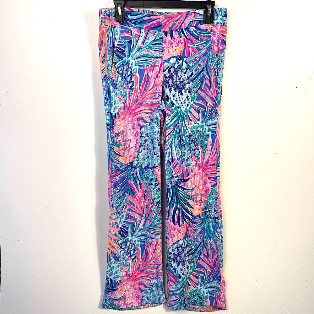 Lilly Pulitzer Multi-Color Tropical Pineapple Wide Leg Pants